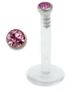 Single Diamond - Labret med Rosa Sten