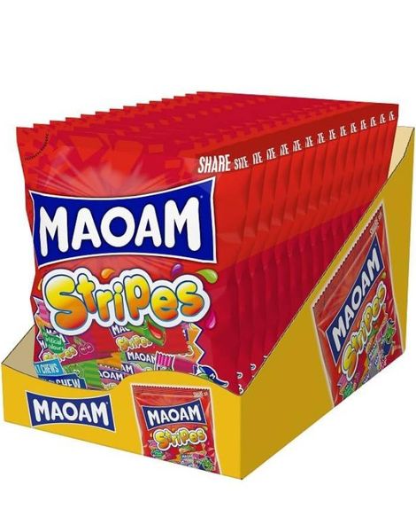 14 stk Haribo Maoam Stripes / Karameller med Fruktsmak - Hel Eske 1,96 kg