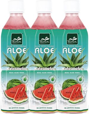 20 Stk Tropical Aloe Vera Vandmelon Læskedrik 500 ml - Hel Kasse
