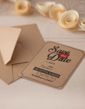 Save the Date - 10 Invitationer til Bryllup - Vintage Journey
