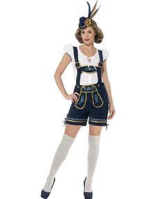 Traditionelt Blåt Oktoberfestkostume til Damer