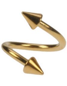 Spike Twister - 1,2 x 8 mm Guldfarvet Øjenbrynspiercing
