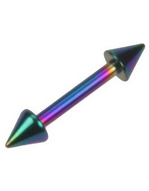 Lige Flerfarvet Øjenbrynspiercing med Spike Kugler - 1,2 x 8 mm
