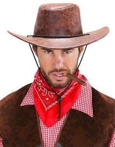 Brun Imiteret Skind Cowboyhat