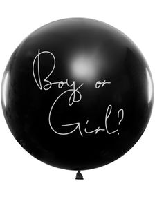 Sort Boy or Girl? Ballon med Pink Konfetti 1 meter