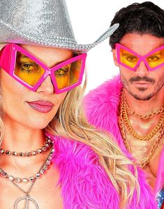 Store Neon Rosa 80-talls Partybriller - UV Glow