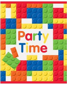 6 stk Godteposer/Partybags med Byggeklossetema - Building Blocks