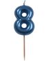 Tallet 8 - Metallisk Blått Kakelys - Liten 5 cm