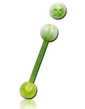 Green Skull - Tungepiercing