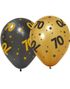 6 stk 70 års Feiring Ballonger 30 cm - Svart og Gull