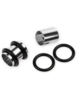 Sølvfarvet Rund Piercing Tunnel med To O-Ringe