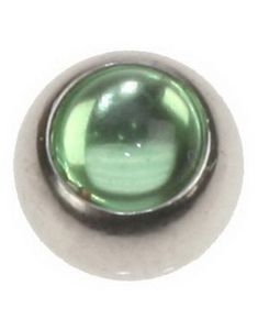 Stålkugle med Grøn Perle Sten - 6 mm Kugle til 1,6 mm Stang