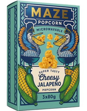 3-pak Maze Cheesy Jalapeno Popcorn 3x80 gram