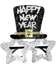 Sølvfarvede Happy New Year Briller
