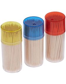3 stk Partypicks - 450 stk Tandstikker med dispensere i tre farver