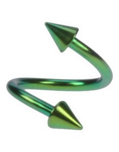 Spike Twister - 1,2 x 8 mm Grøn Øjenbrynspiercing