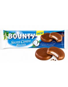 Bounty Secret Center Biscuits - Sjokoladetrukkede Kjeks med Kokosfyll 132 gram