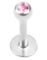 Shiny Stone - Labret Piercing med Rosa Sten