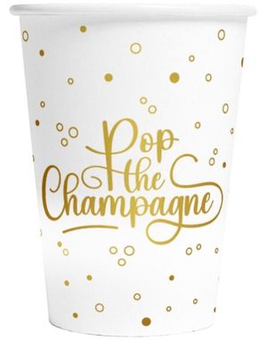 8 st Pop the Champagne - Hvide Papkrus 210 ml