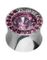 Shade Pink Circle - Piercing Plug med Hvide og Rosa Sten