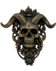 Diabolus - Hodeskalle-Formet Dørbanker med Horn 23 cm