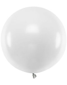 Hvit Pastellfarget Rund JUMBO Ballong 60 cm