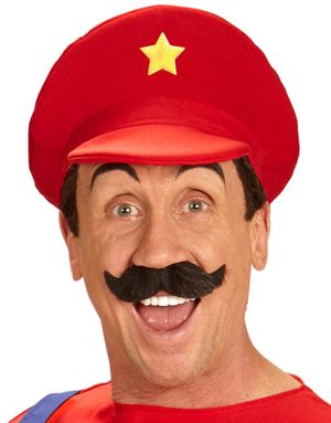 Rød Mario Inspireret Hat med Stjerne