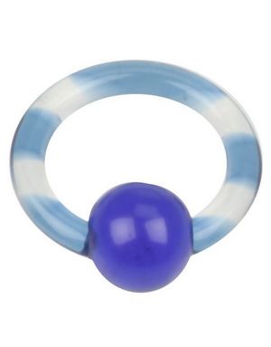 Akryl Blue Stripes Bold Closure Ring Piercing