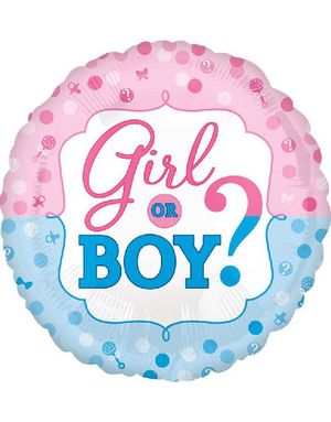 Girl or Boy? - Rund Folieballong til Gender Reveal 43 cm