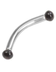 Dual Micro Bold Black Balls - 1.2 x 8 mm Øjenbrynspiercing