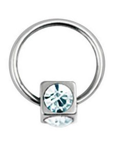 Terning m/Hvide Sten BCR Piercing