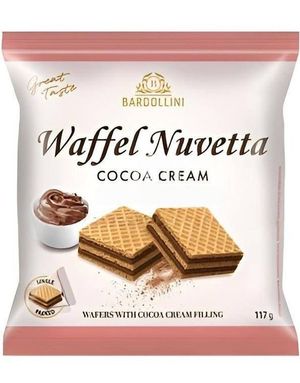 Bardollini Waffel Nuvetta Cacao Cream - Sprø Vaffelkjeks med Kakaokremfyll 117 gram