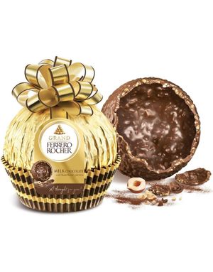 Grand Ferrero Rocher - Stor Hul Melkechokoladeæg med Hasselnøddestykker 125 gram