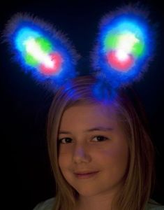 Lysende Fuzzy Bunny Ører Hovedbeklædning