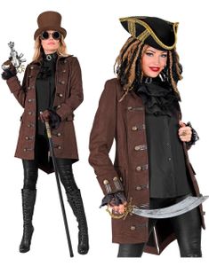 Pirat/Steampunk Frakk Damekostyme
