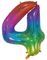 STORE Metallisk Regnbue Tallballonger 0-9 - 76 cm