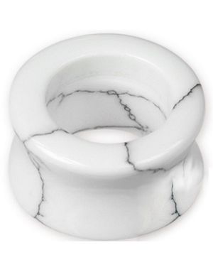 Cracked Hvid Sten - Howlite Mineralsten Piercing Tunnel