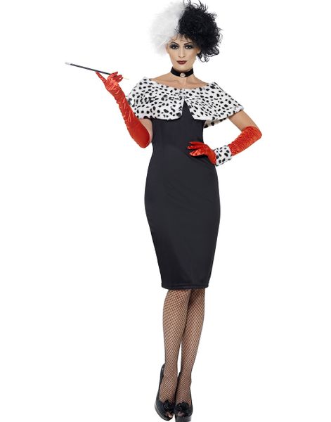 Cruella de Vil Inspireret Kostume 5 Dele
