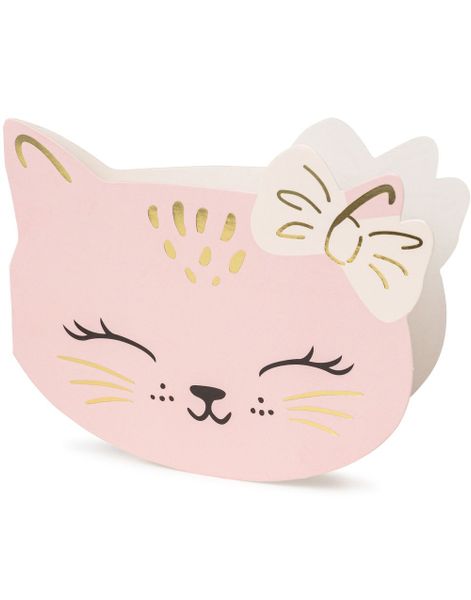 6 stk Invitasjoner med Katter - Kitty Party