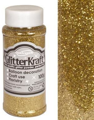 Guldfarvet Hobbyglitter 100 gram