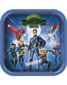 8 stk Firkantede Paptallerkner 23x23 cm - Thunderbirds