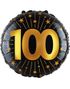 100-års Feiring - Svart og Gull Folieballong 46 cm