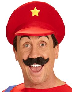 Rød Mario Inspireret Hat med Stjerne