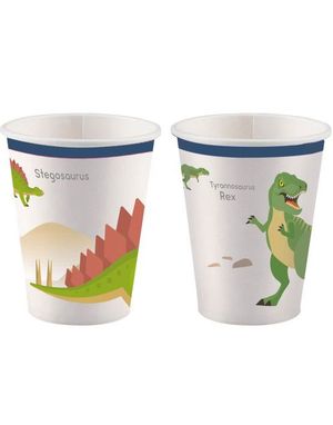 8 stk Pappkrus 250 ml - Happy Dinosaur