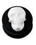 Smiling White Skull - Sort Piercing Plug
