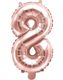 Tallet 8 - Rose Guldfarvet JUMBO Folieballon 86 cm