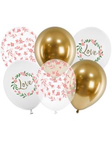 6 stk 30 cm Ballonger - Love Ballongbukett