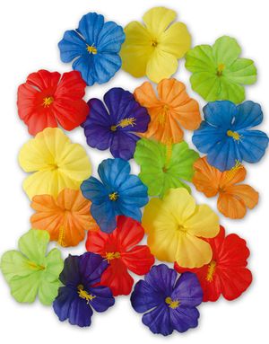 18 stk Farverige Hawaii Hibiscus Blomster