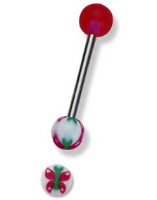 Pink Sommerfugl - Tungepiercing