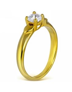Passion - Guldfarvet Ring i Kirurgisk Stål med CZ Sten